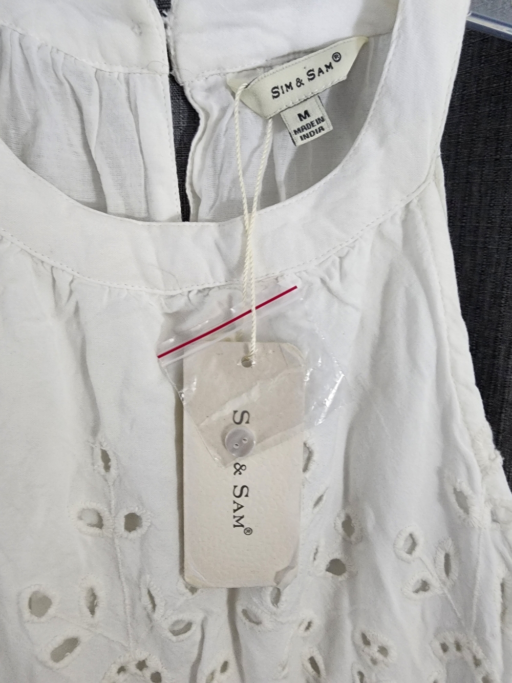 White Eyelet Sleeveless Dress